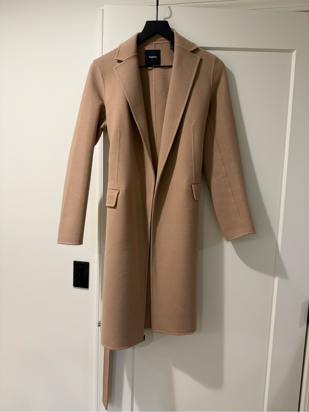 Theory Wool Blend Robe Coat - Petite XS